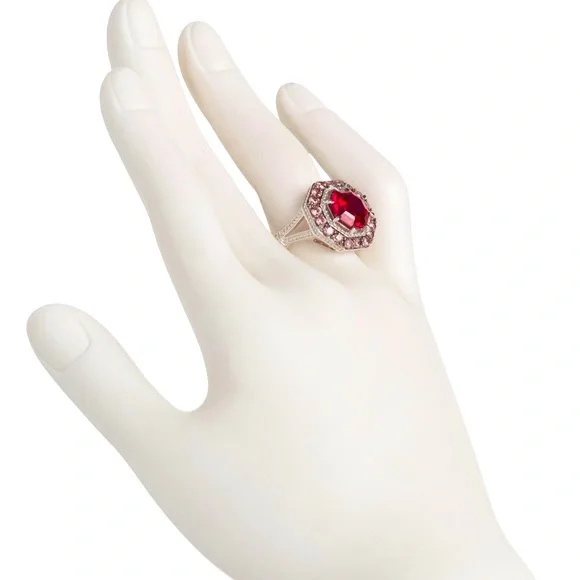 NWT Judith Ripka Ruby & Rhodolite Casablanca Sterling Silver Cocktail Ring - 8 - Picture 9 of 9